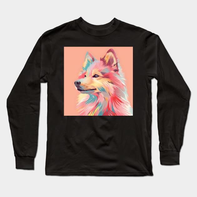 Retro Finnish Spitz: Pastel Pup Revival Long Sleeve T-Shirt by NatashaCuteShop